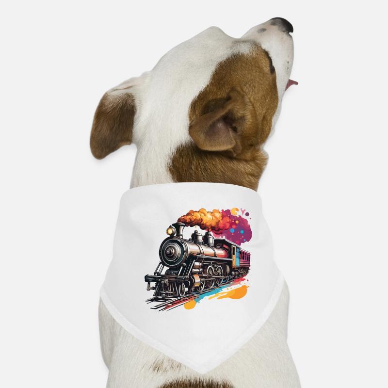 Train / Locomotive / Locomotive à vapeur / Chemin de fer / Écluse Bandana pour chien