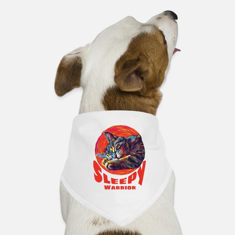 Schläfrige Kriegerkatze Hunde-Bandana
