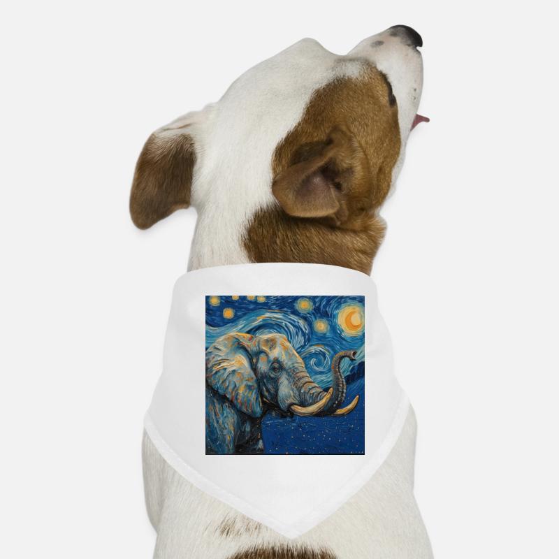 elefant, van gogh, sternennacht Hunde-Bandana