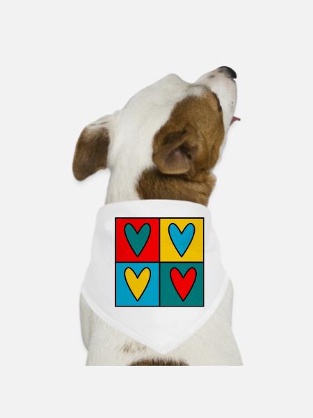 VALENTINSTAG. Junggesellinnenabschied. ICH LIEBE DICH. ICH LIEBE DICH. LIEBE - Hunde-Bandana - Weiß - Vorne