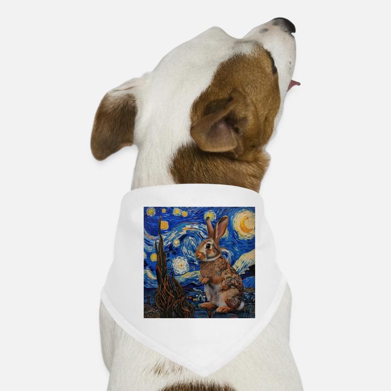 Hare, Rabbit, Van Gogh, Starry Night Dog Bandana