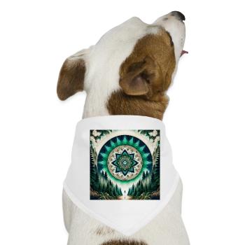 Waldmandala Aurora Grüner Krickent - Hunde-Bandana - Weiß - Vorne