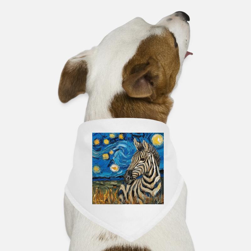 zebra, van gogh, sternennacht, geschenk, geschenki Hunde-Bandana