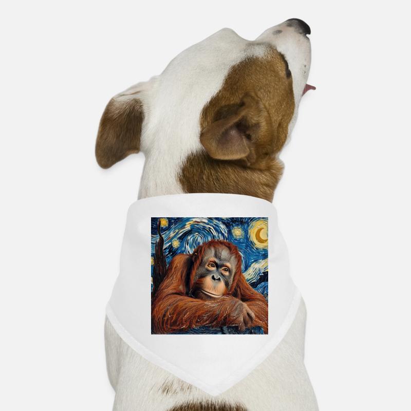 Orangutan, Monkey, Van Gogh, Starry Night, Gift Dog Bandana