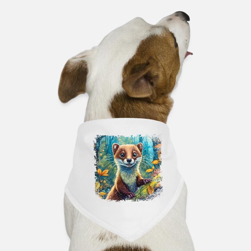 Gros plan d’une martre drôle de style comique Bandana pour chien