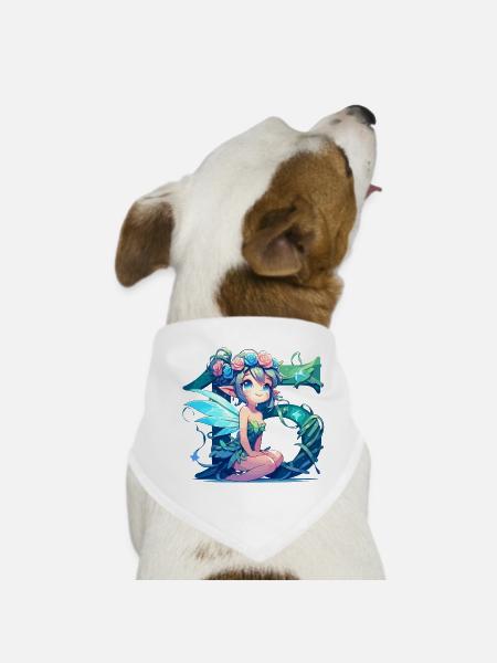 15 ans fée elfe mignon cadeau d’anniversaire - Bandana pour chien - blanc - Devant