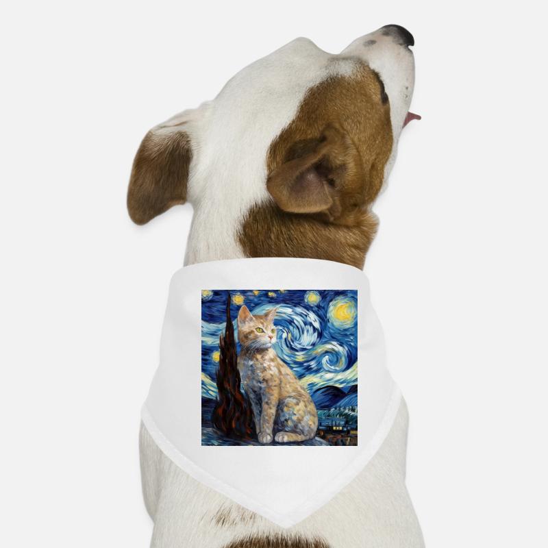 Cat, Cat Motif, Van Gogh, Starry Night Dog Bandana