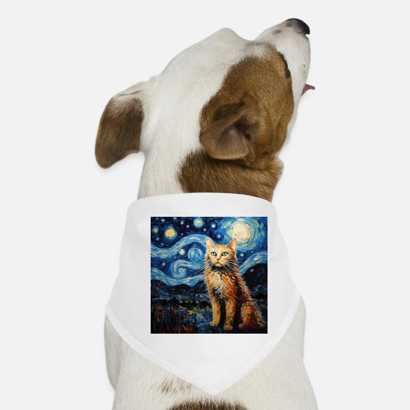 Cat, Cat Motif, Van Gogh, Starry Night Dog Bandana