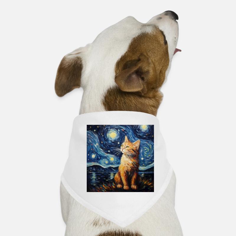 Cat, Cat Motif, Van Gogh, Starry Night Dog Bandana