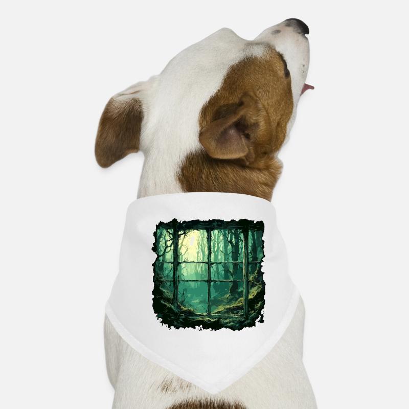 Window in the Forest / Trees / View / Wilderness Dog Bandana