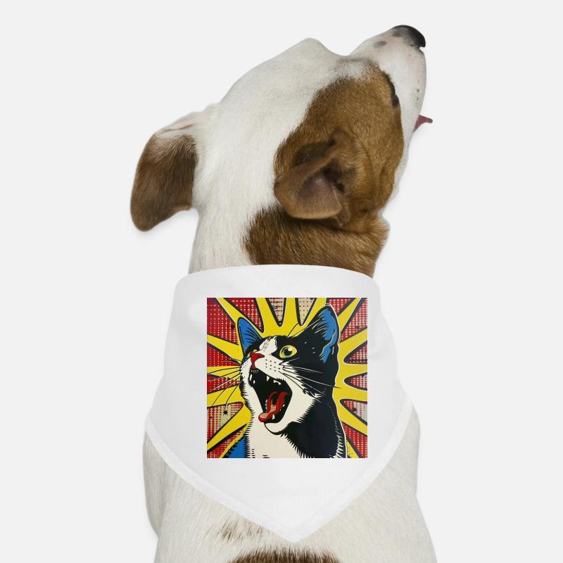 chat, motif de chat, bande dessinée, cadeau, idées cadeaux Bandana pour chien