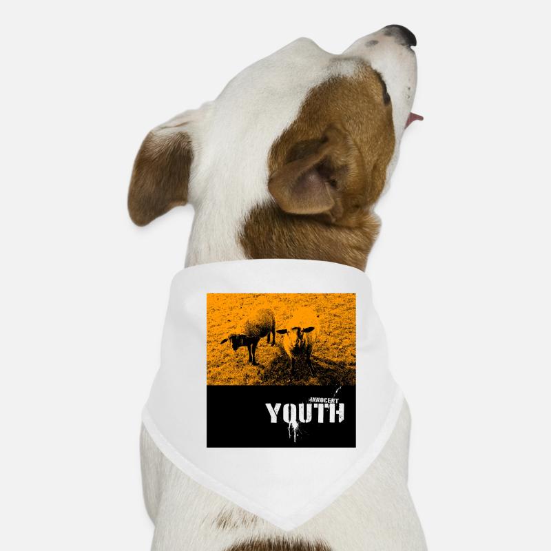 Naughty Sheep on Field with Graffiti Text Dog Bandana
