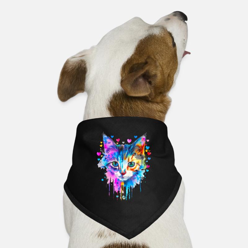 chat, chaton avec des cœurs Bandana pour chien