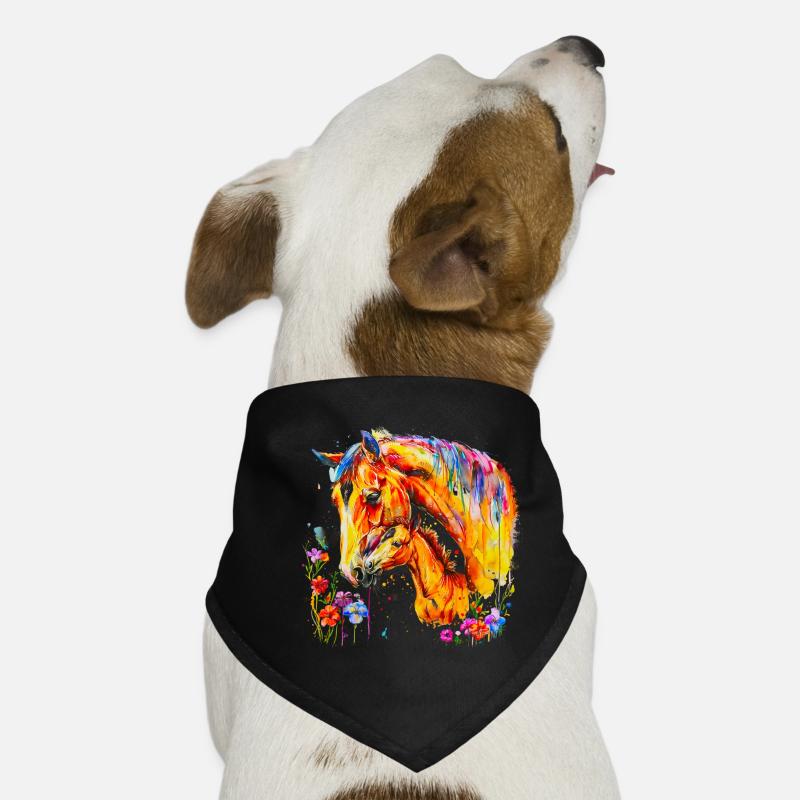 Cheval avec son poulain Bandana pour chien