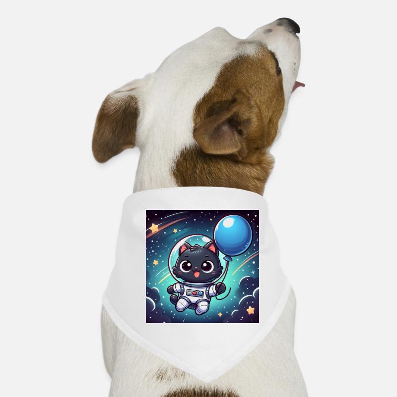 Space Kitty avec ballon bleu dans l’espace Bandana pour chien