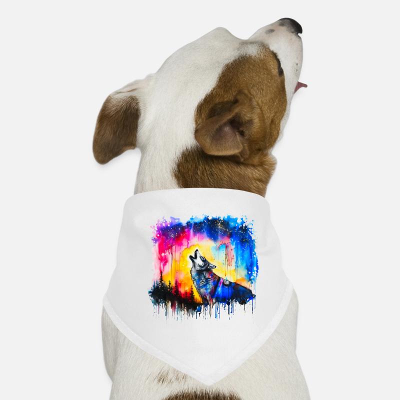 Loup aquarelle Bandana pour chien