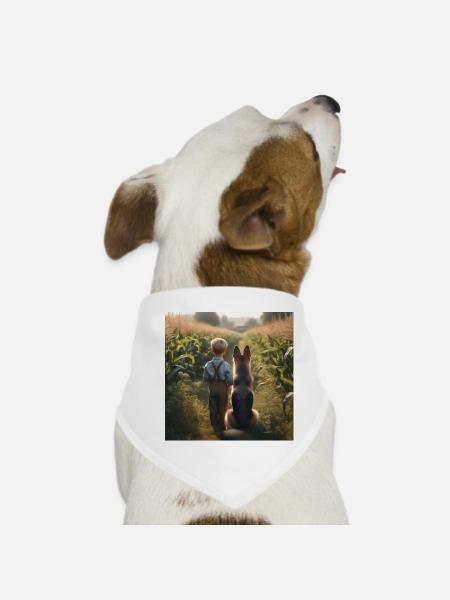 German Shepherd Art - Dog Bandana - white - Front