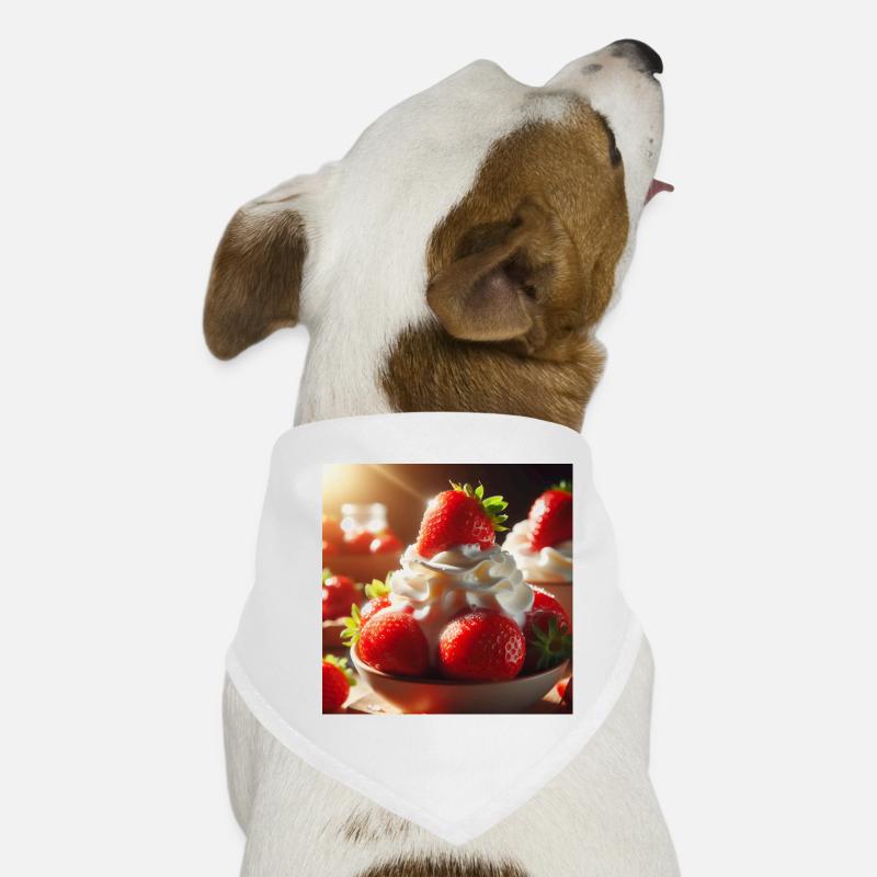 Erdbeere mit Sahne Hunde-Bandana