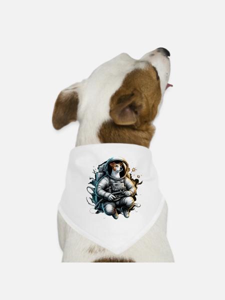 Astronaut Jack Russell Terrier Gift - Dog Bandana - white - Front