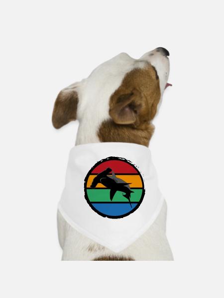 14 Hammerhai sunset - Hunde-Bandana - Weiß - Vorne