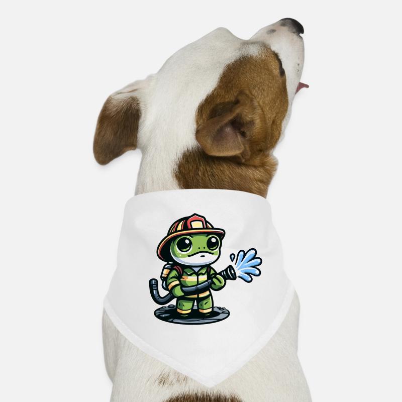 Firefighter Ribbit: The Brave Pond Defender Dog Bandana