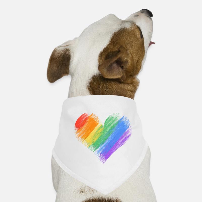 Coup de pinceau en forme de cœur arc-en-ciel Bandana pour chien