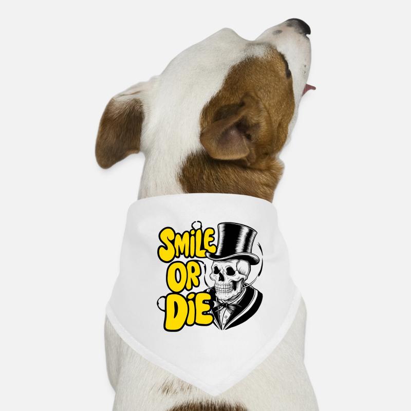 Gothic Skeleton with Hat and Color Text Dog Bandana