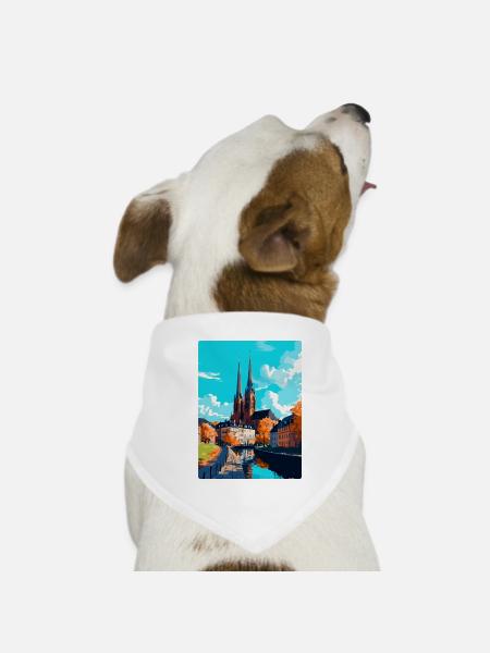 Uppsala Schweden Vintage Reiseplakat Souvenir WPA - Hunde-Bandana - Weiß