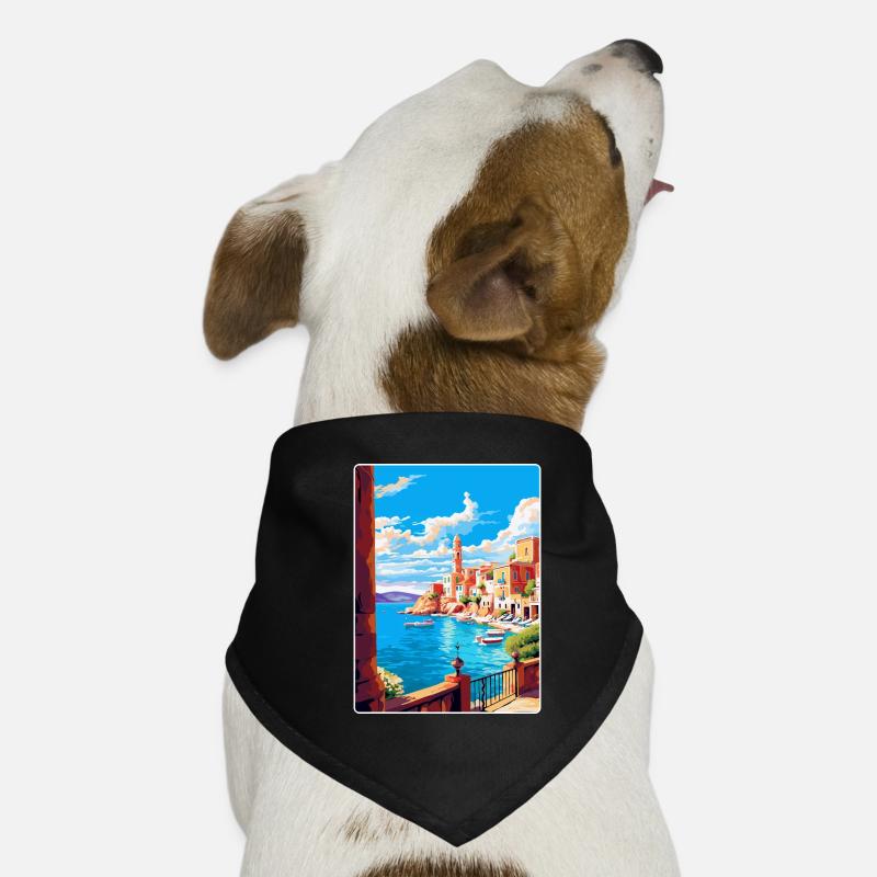 La Canée Grèce Affiche de voyage vintage WPA Souvenir Bandana pour chien