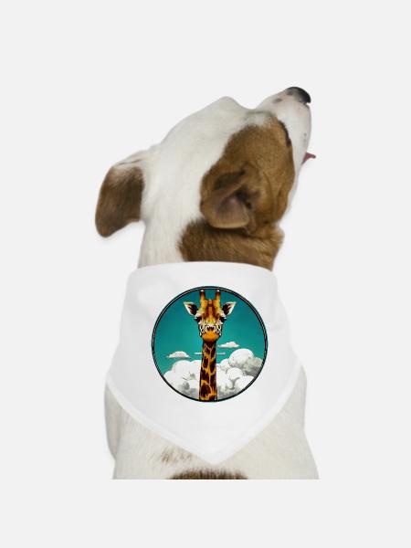 Giraffe - Hunde-Bandana - Weiß - Vorne