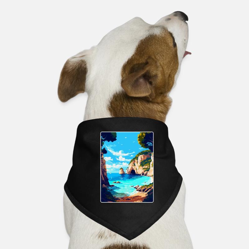 Zakynthos Grèce Affiche de voyage vintage souvenir Bandana pour chien