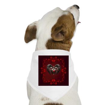 Ein atemberaubendes Gothic-Herz mit eleganten Flügeln - Hunde-Bandana - Weiß - Vorne