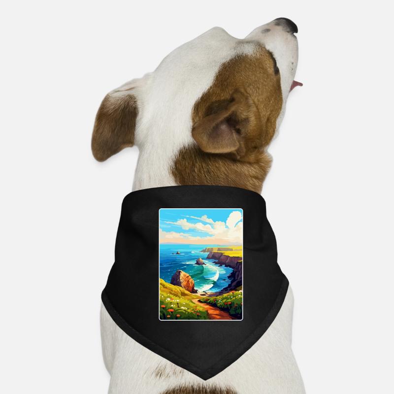 Lands End Cornouailles Angleterre Royaume-Uni Affiche de voyage WPA Bandana pour chien
