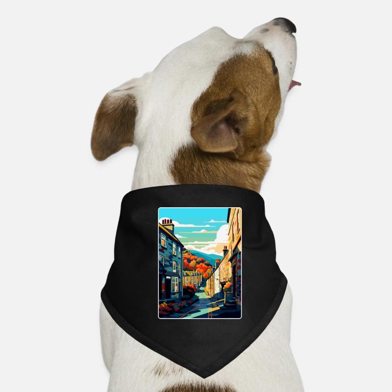 Hebden Bridge Angleterre Royaume-Uni Affiche de voyage vintage WPA Bandana pour chien