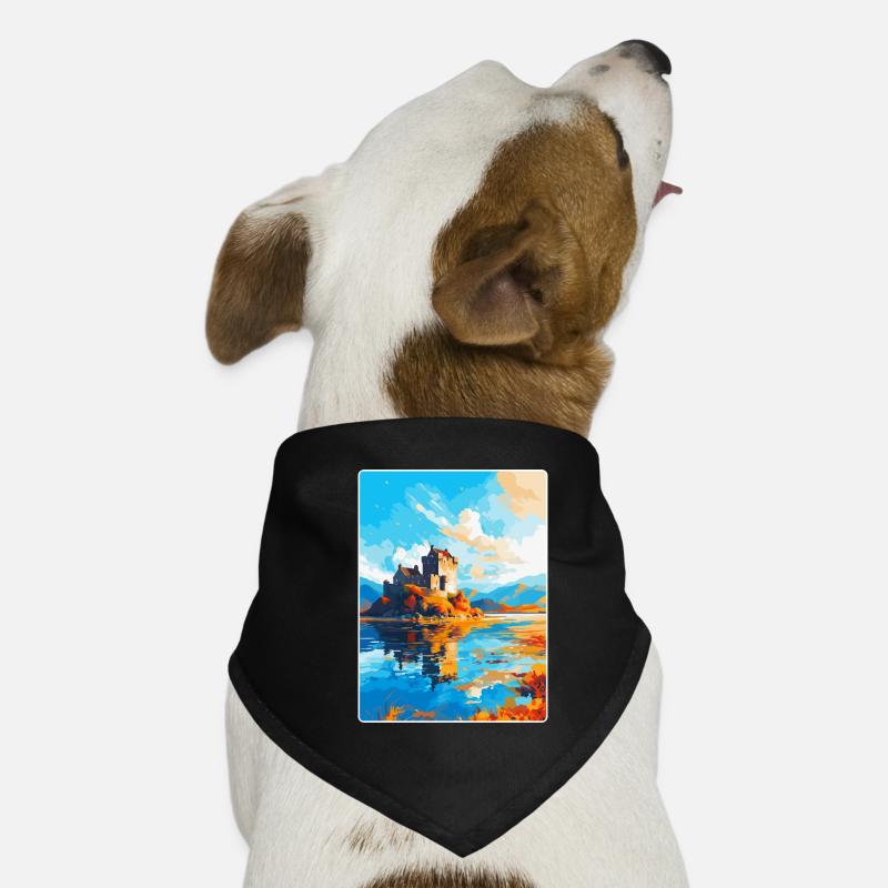 Eilean Donan Écosse Royaume-Uni Affiche de voyage souvenir Bandana pour chien