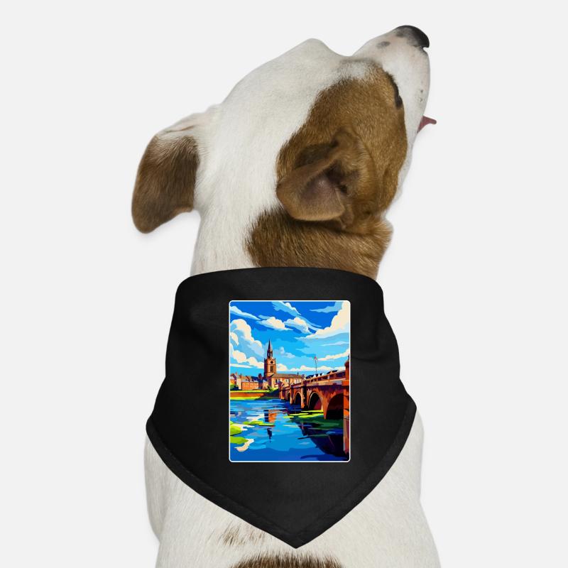 Berwick upon Tweed Angleterre Royaume-Uni Affiche de voyage WPA Bandana pour chien