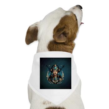 Die ägyptische Göttin Isis in blauen Farben. - Hunde-Bandana - Weiß - Vorne
