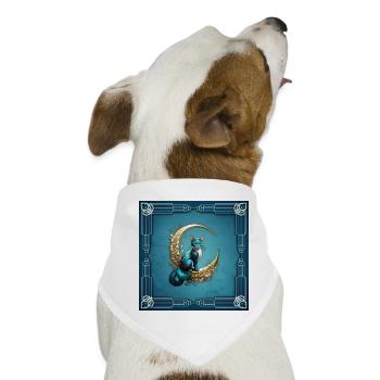 Entzückende Fantasiekatze - Hunde-Bandana - Weiß - Vorne