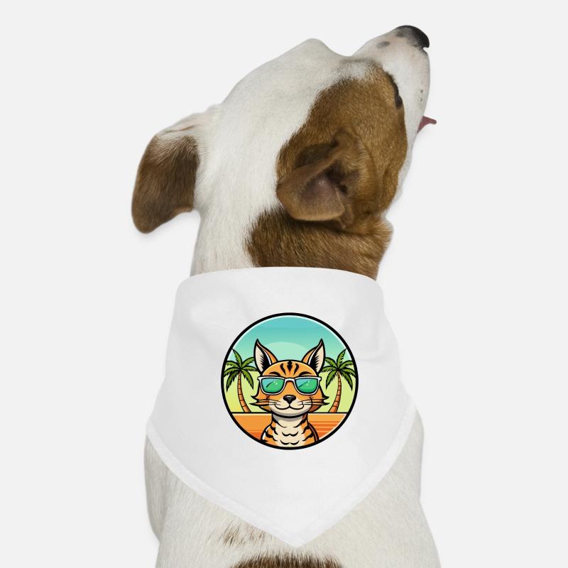 Ocicat Breed Cartoon Sunglasses Beach Dog Bandana