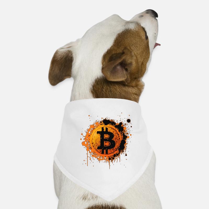 Éclaboussures de Bitcoin Graffiti Orange Bandana pour chien