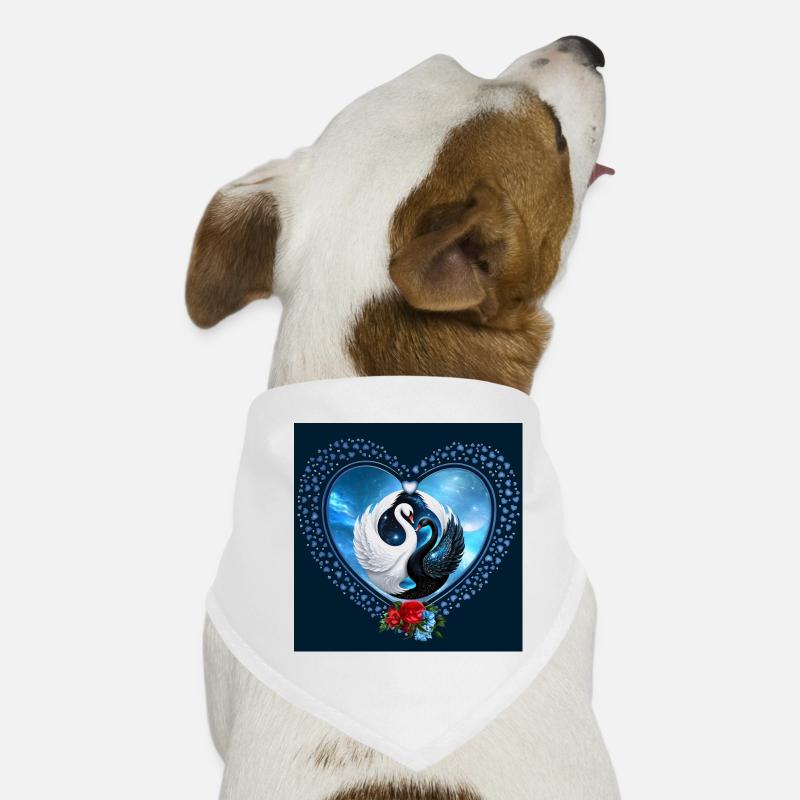 Cigno nero e cigno bianco - Bandana per cani - bianco