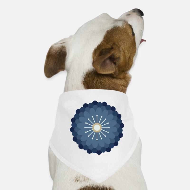 Blaue Creme & Goldblume Hunde-Bandana