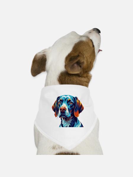 Burgos pointeur chien race coloré dessin animé kawaii - Bandana pour chien - blanc - Devant