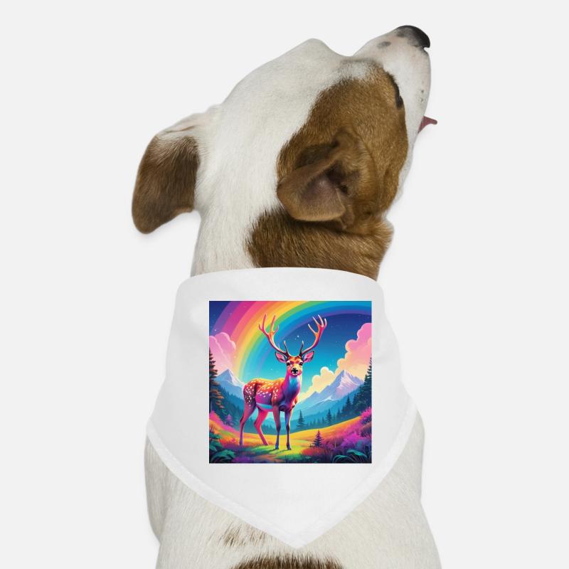 Deer with rainbow Dog Bandana