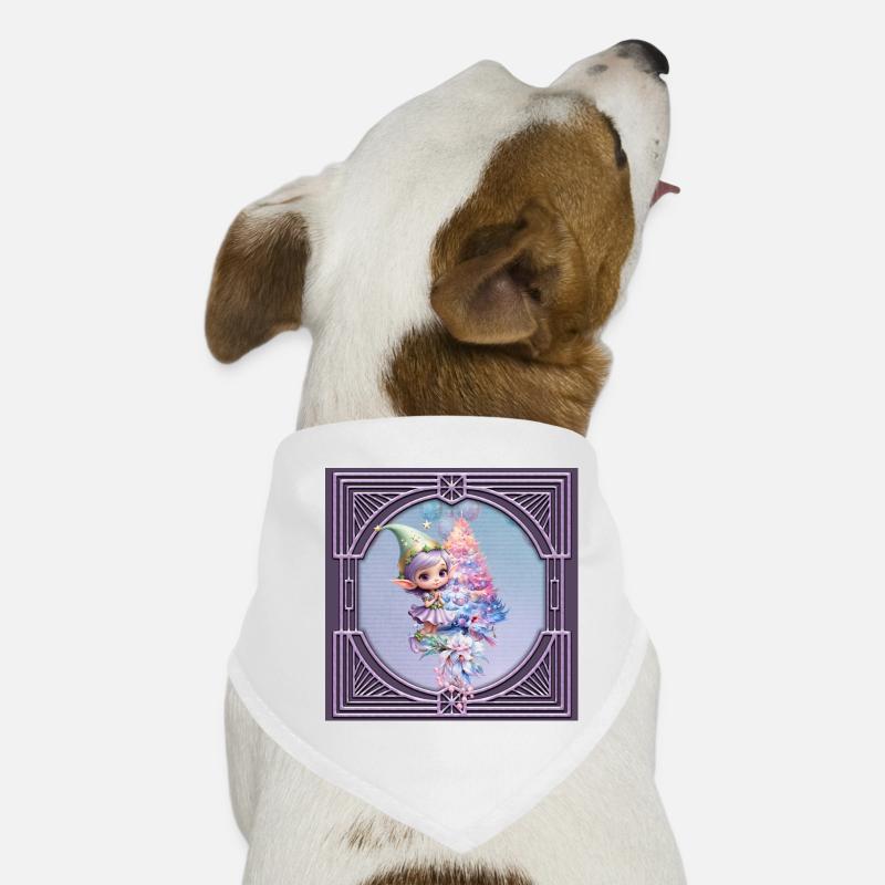 Mignon lutin de Noël aux délicates couleurs violettes Bandana pour chien