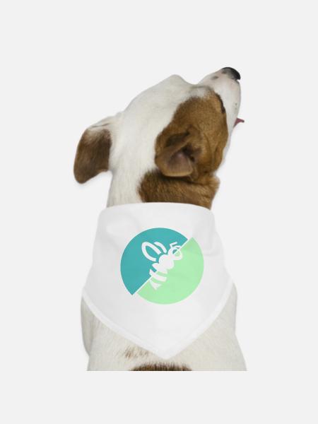 Pastel Green Contrast Bee - Dog Bandana - white - Front