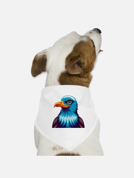 Seagull Colorful Kawaii Cartoon Character Clipart - Dog Bandana - white - Front
