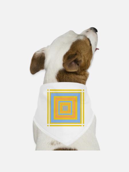 Geometrische Farbenspiele Muster - Hunde-Bandana - Weiß - Vorne