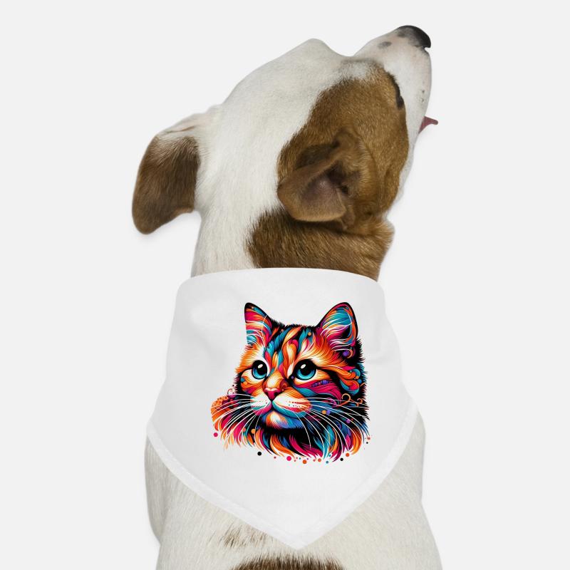 Katze - Hunde-Bandana - Weiß