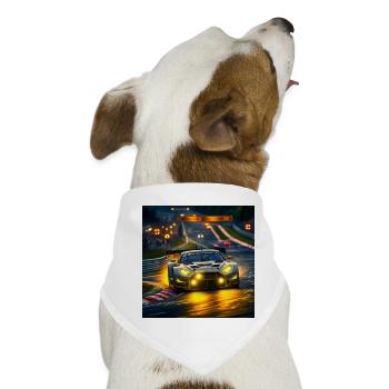 Rennwagen im Abendlicht Kurvenjagd - Hunde-Bandana - Weiß - Vorne